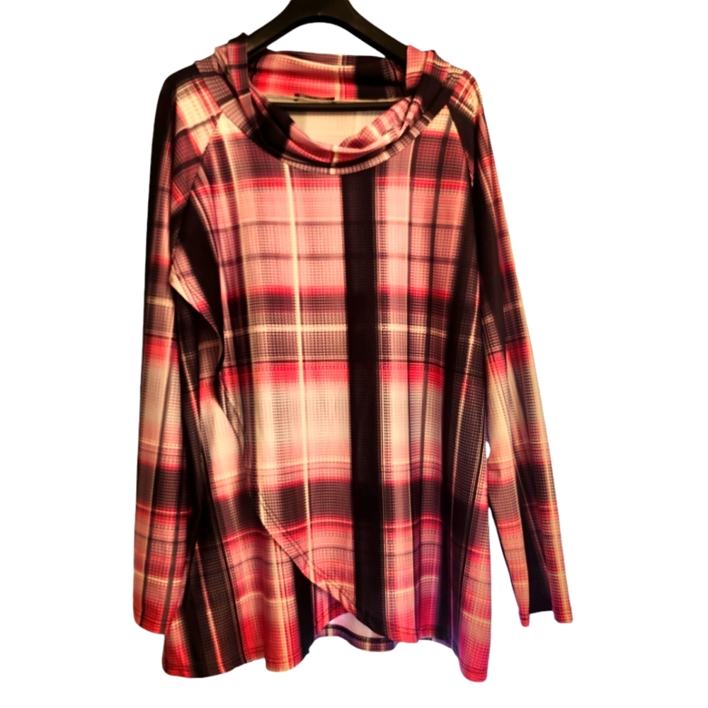 LILY BY FIRMIANA CASUAL TOP PRETTY COLOR COMBO PINK AND BLACK SIZE 4X